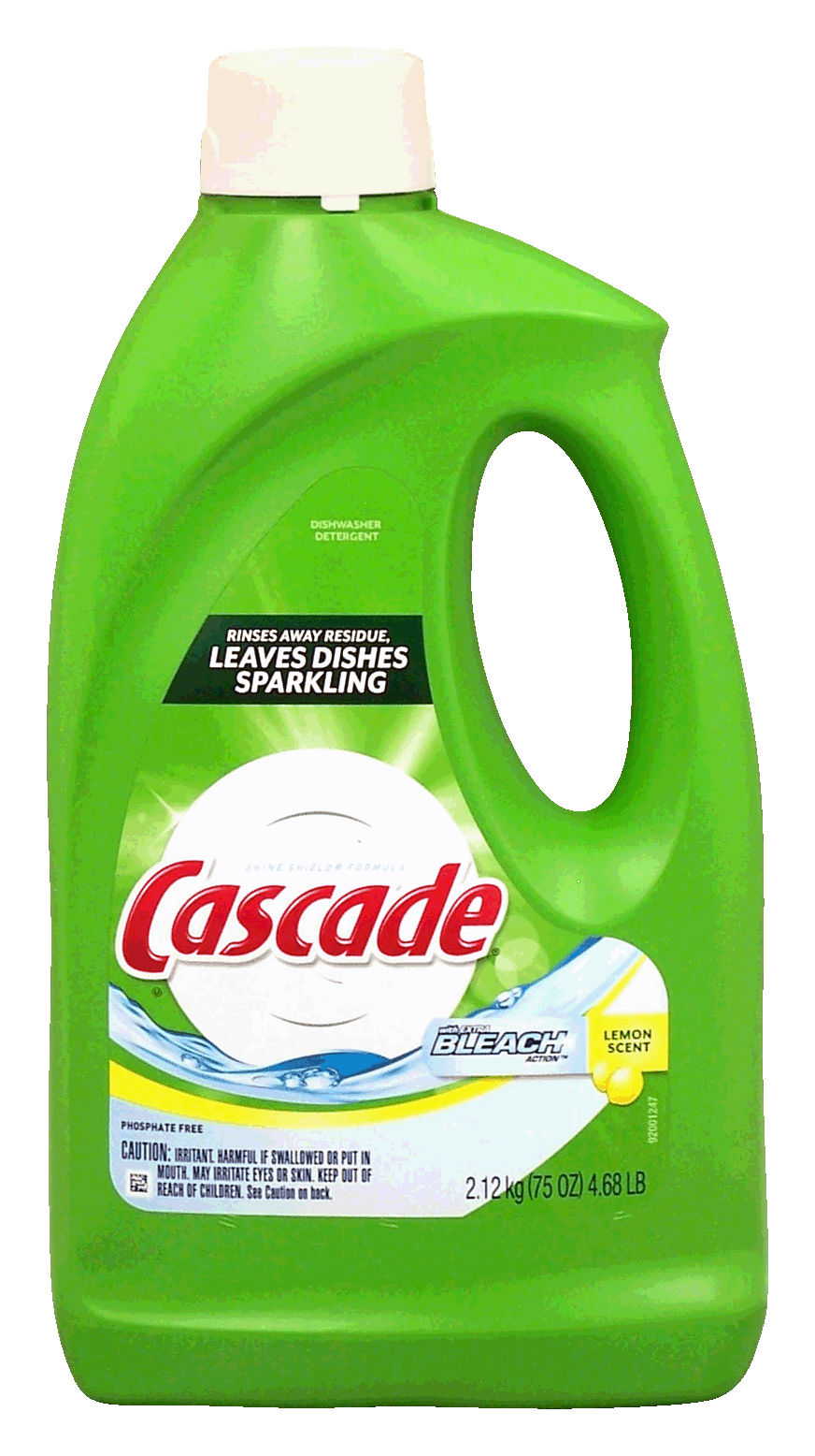 Cascade&nbsp;&nbsp;lemon scent liquid dishwashing detergent, with extra bleach action and shine shield Full-Size Picture